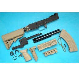 G&P AK 戰術型改裝套件 (伸縮電池尾托)(沙色)