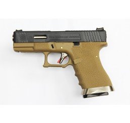 WE G19 T2 (BK SLIDE / SV BARREL / TAN FRAME)