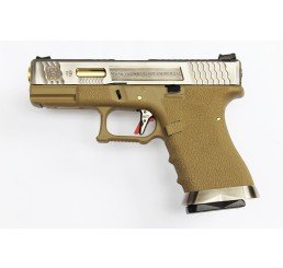 WE G19 T4 (SV SLIDE / GD BARREL / TAN FRAME)