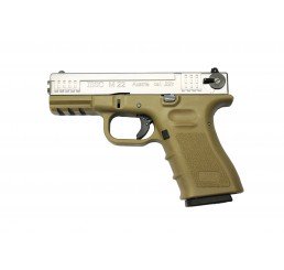 Tolmar ISSC Licensed M-22 Gas Blowback Pistol, Desert - Silver Slide